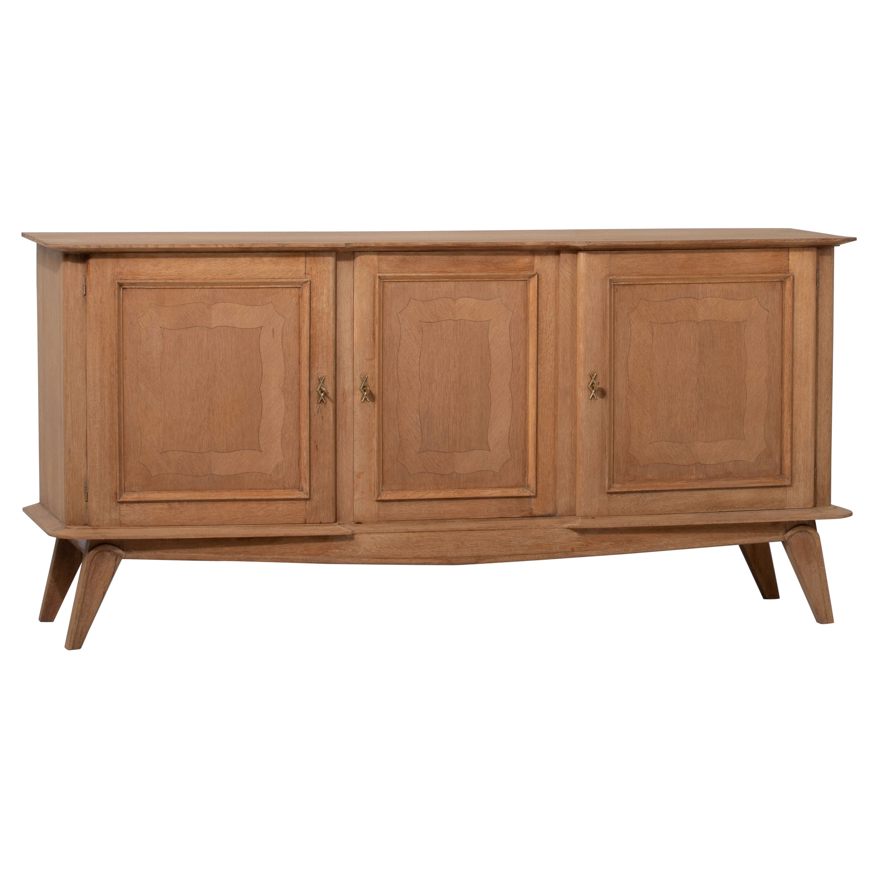French Bleached Credenza, Oak, France, 1940s For Sale