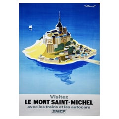 1968 Mont Saint-Michel, SNCF Original Vintage Poster