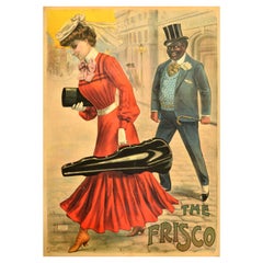 Original Antique French Advertising Poster The Frisco Theatre Play Louis Galice