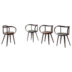 Set of Four George Nelson ''Pretzel'' Armchair Made by ICF, Italy, 1984-1986