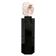 Saleh Mouallem (US, 1921-2014) Rosa Alabaster-Abstrakte Skulptur, „Love Birds“