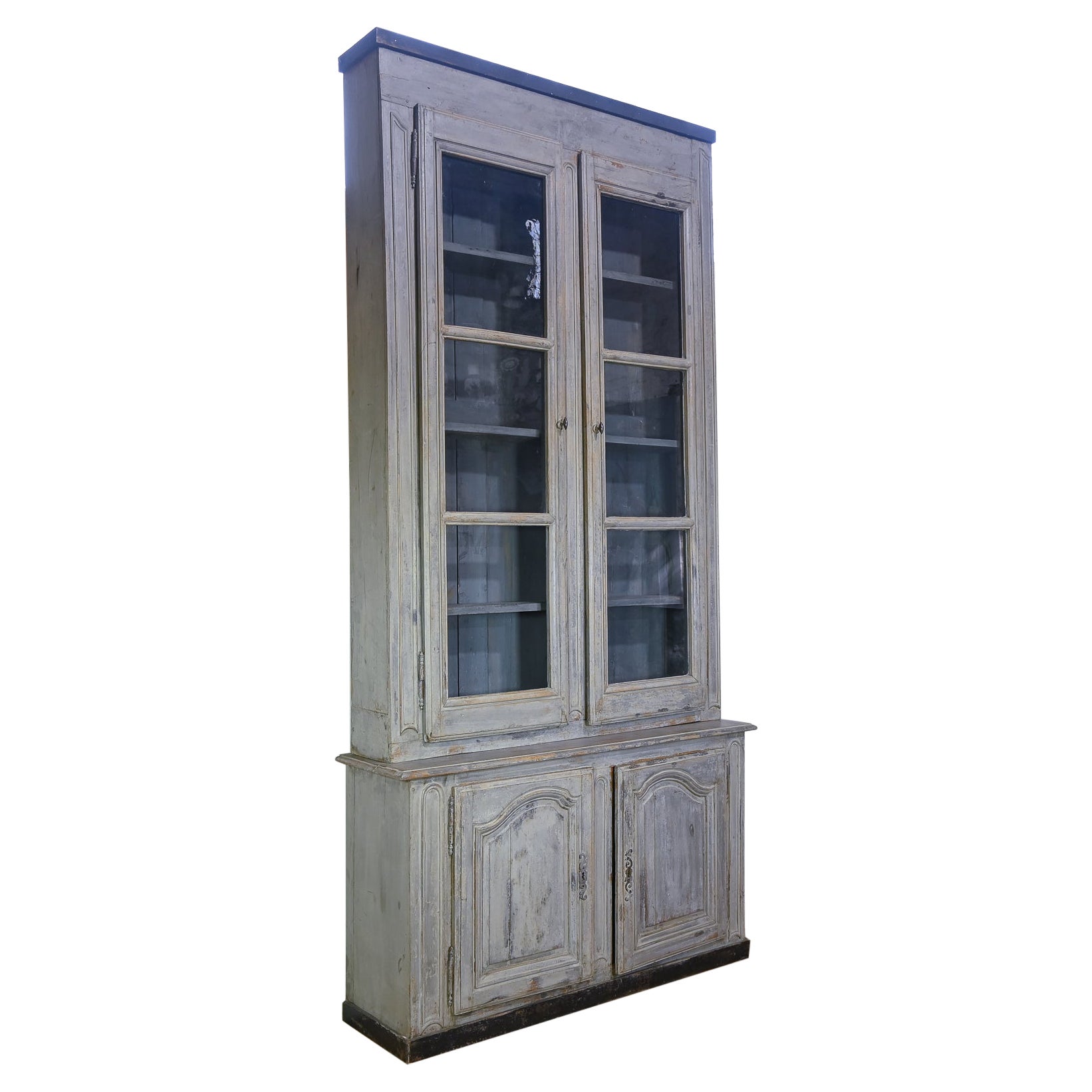 Tall Early 19th Century French Painted Glazed Bibliothèque, Bookcase