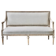 Settee suédoise peinte d'époque gustavienne du 18ème siècle