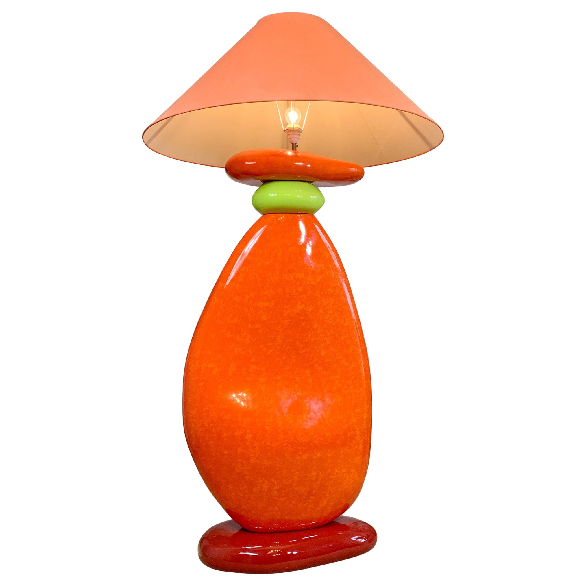 Enormous Francois Châtain Orange Red Pebbles Floor Lamp