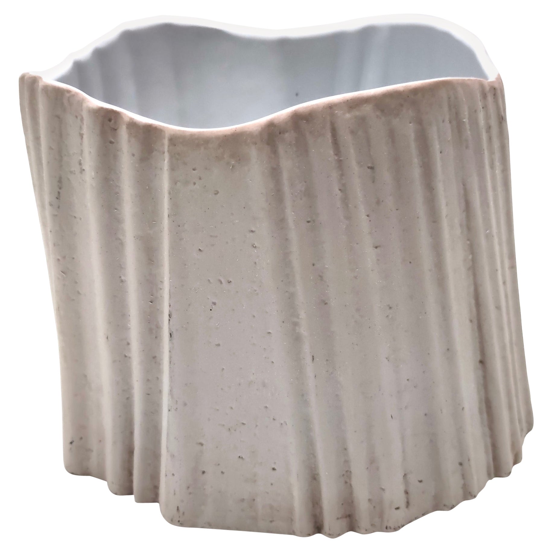 Vaso postmoderno di forma irregolare in terracotta grigia di Rosenthal, Italia in vendita