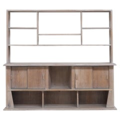 Used Large 1940s English Modernist/Deco Limed Oak Shelving Unit/Bookcase