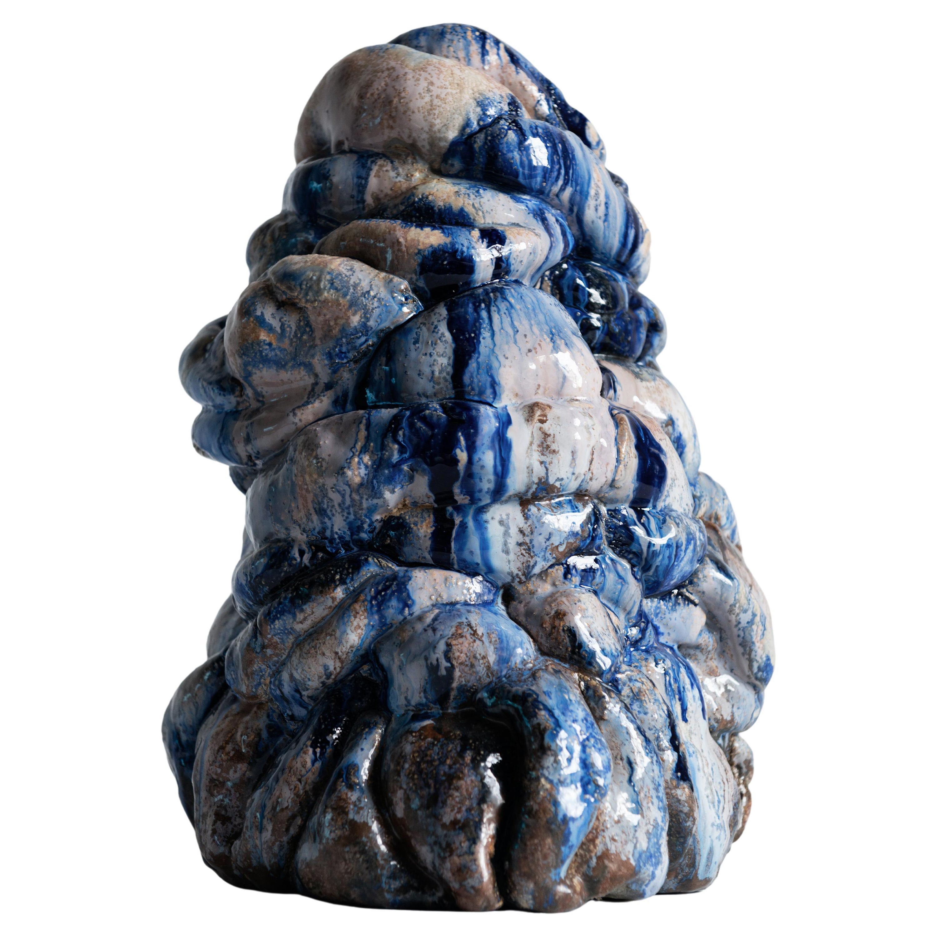 Plastische blaue Kunststoff-Skulptur von Natasja Alers im Angebot