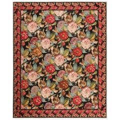 Nazmiyal Collection Antique English Needlepoint Rug. 8 ft 8 in x 10 ft 5 in