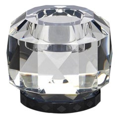 Lampada a T in cristallo nero del Texas, cristallo contemporaneo scolpito a mano