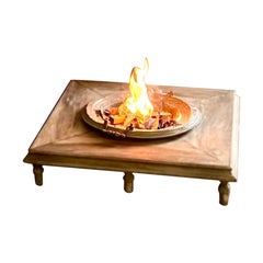 Used Brazier Heater Planter in Copper on Wooden Base, XVIIIth or XIXth