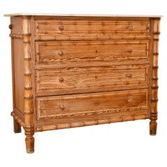 Antique 19th Century French Faux Bamboo Chest of Drawers