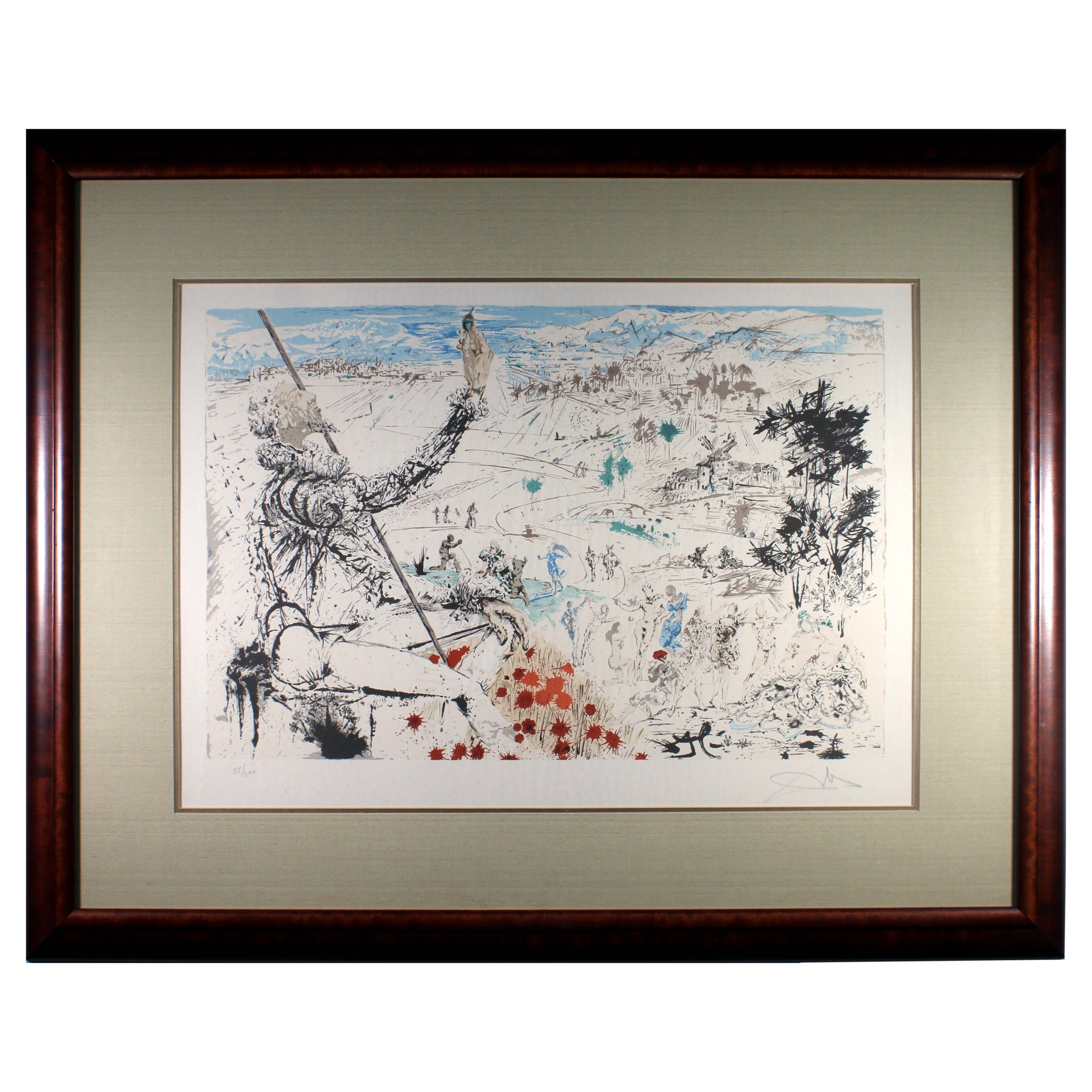 Lithographie de Dali L'Age d'Or de la suite Don Quichotte de la Mancha, 1957, signée en vente