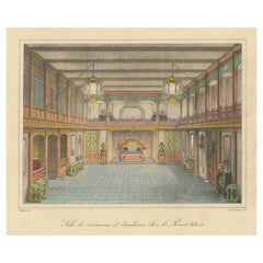 Antique Print of a Chinese Ceremonial and Audience Hall