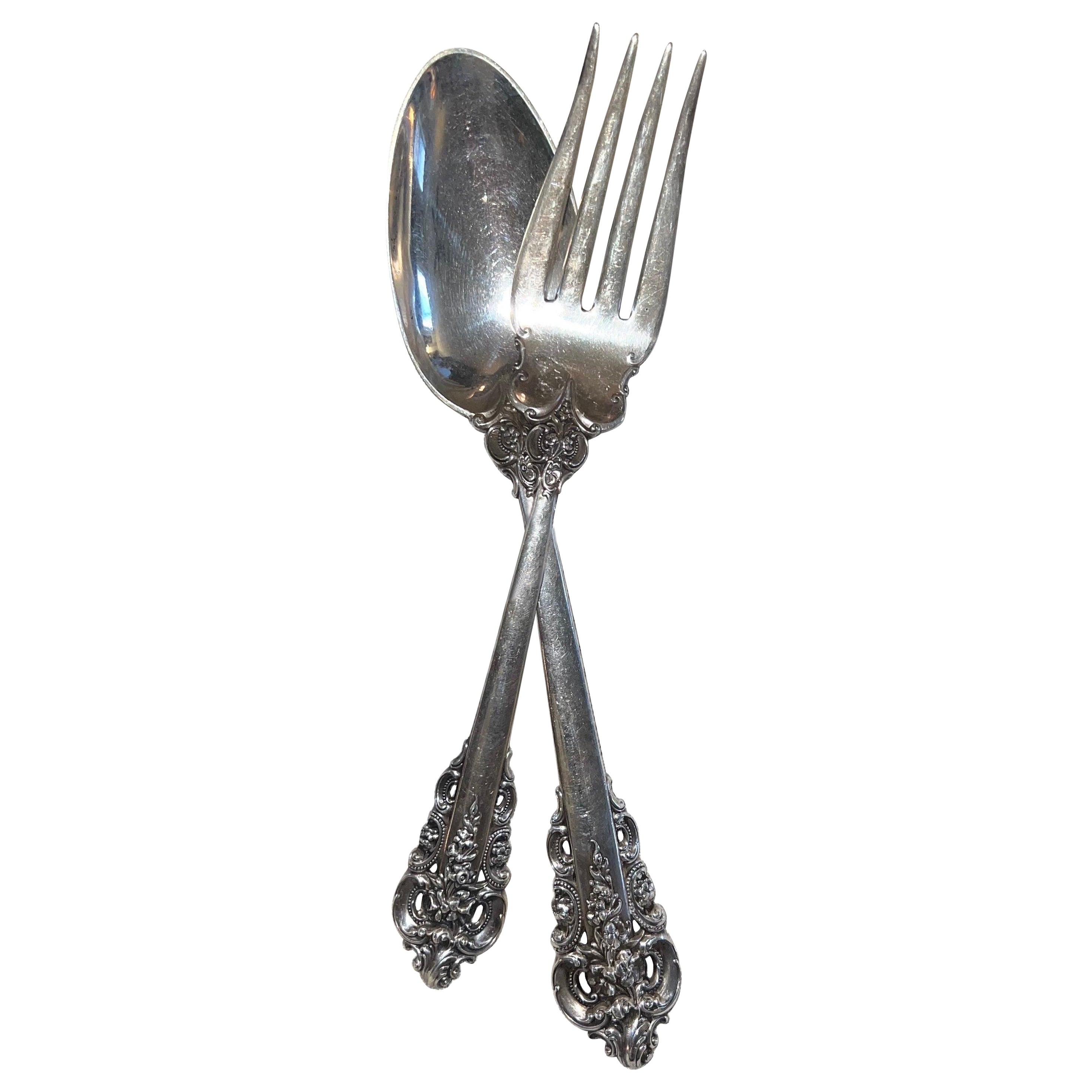 Wallace Sterling Silver Serving Fork & Spoon