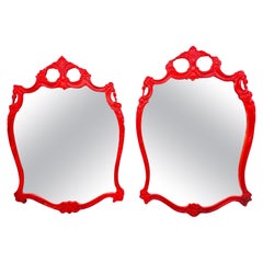 Paire de miroirs muraux italiens du 19e siècle de style rococo