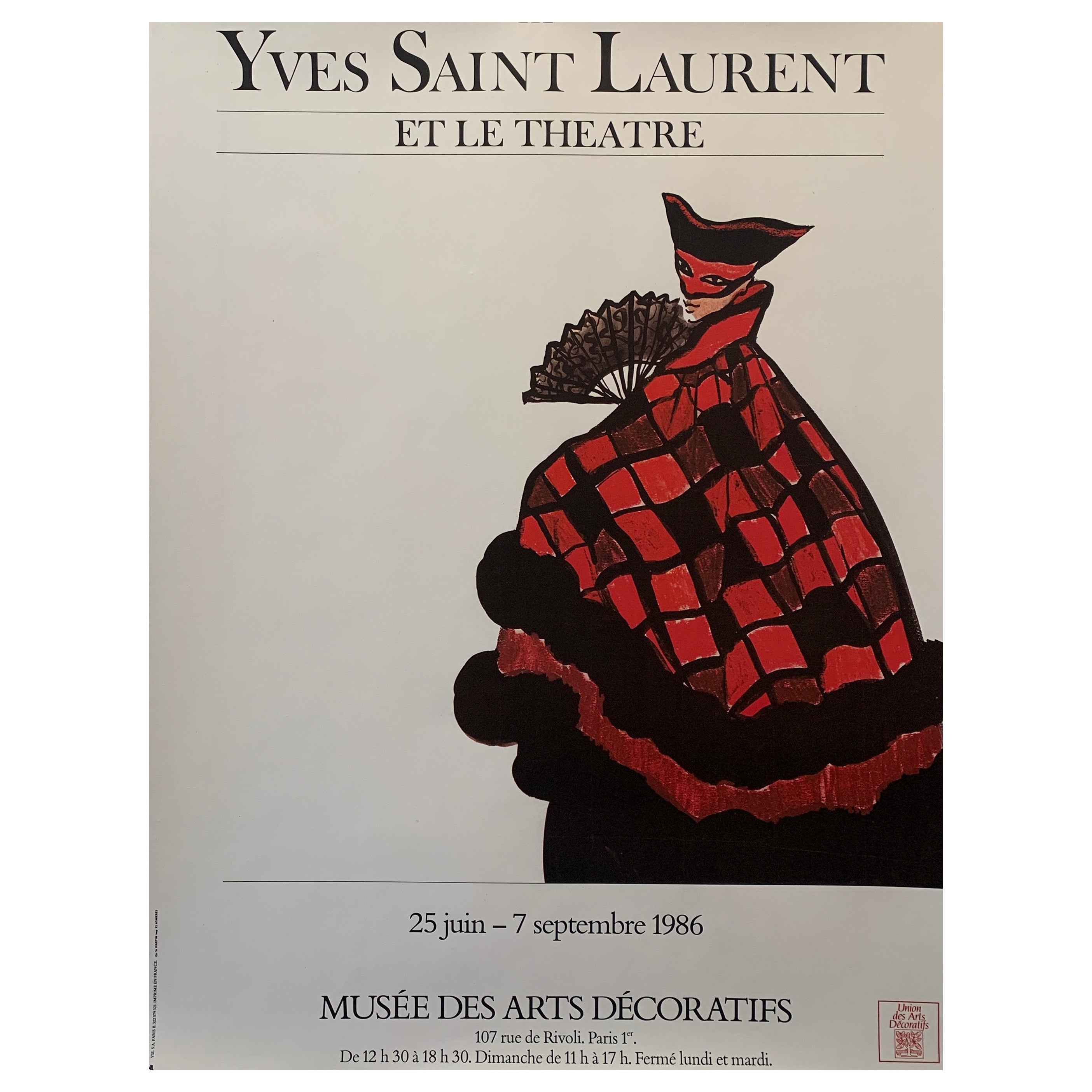 Yves Saint-Laurent Museum of Decorative Arts Original Vintage Poster