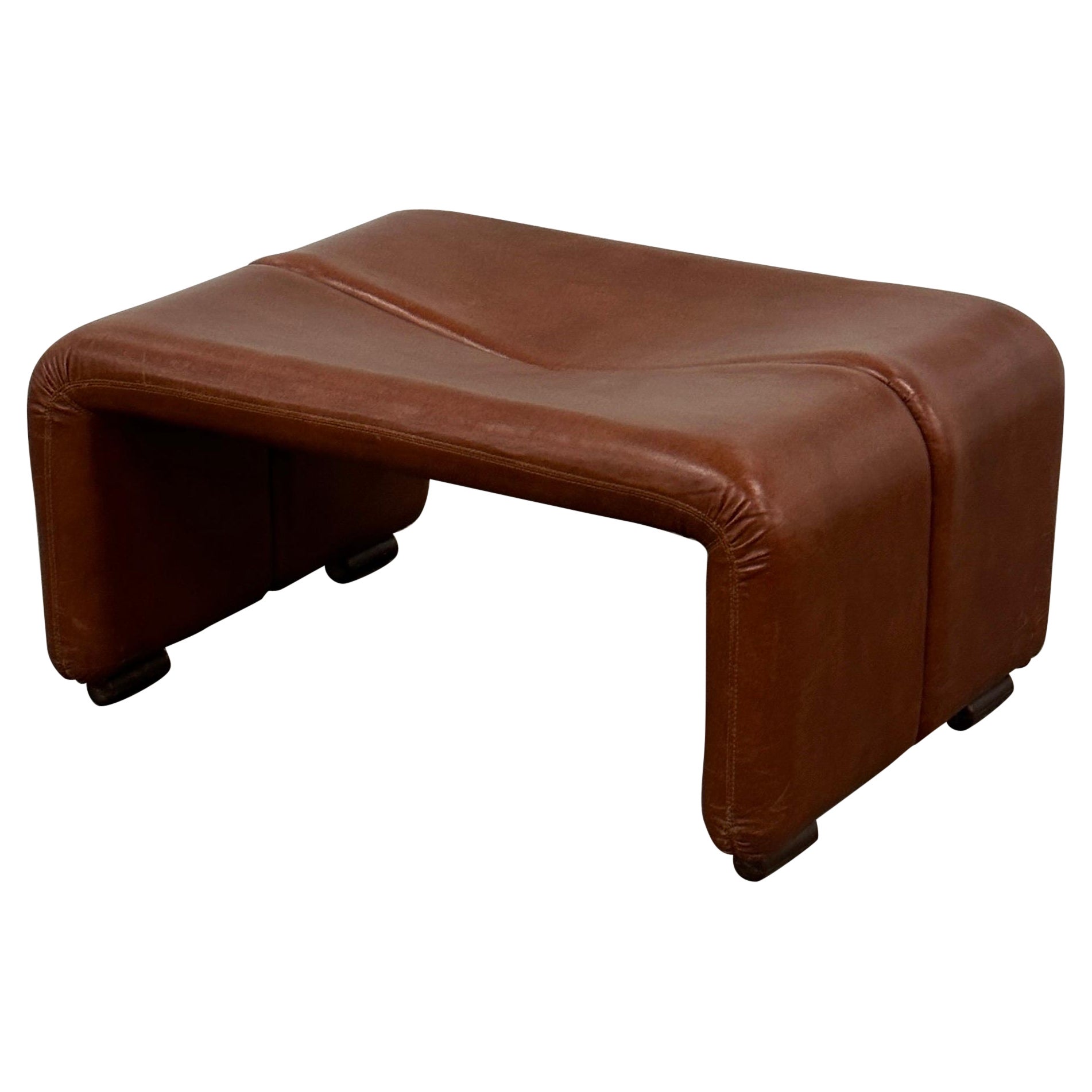 Leather Ottoman by Afra and Tobia Scarpa for B&B Italia For Sale