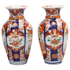 Pair of 19th Century Japanese Imari Porcelain Vases