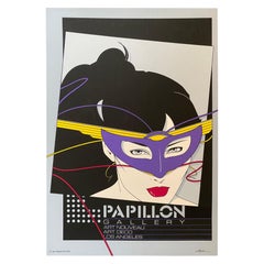 1981 Patrick Nagel Papillon Gallery Los Angeles, Mirage Editions Serigraph