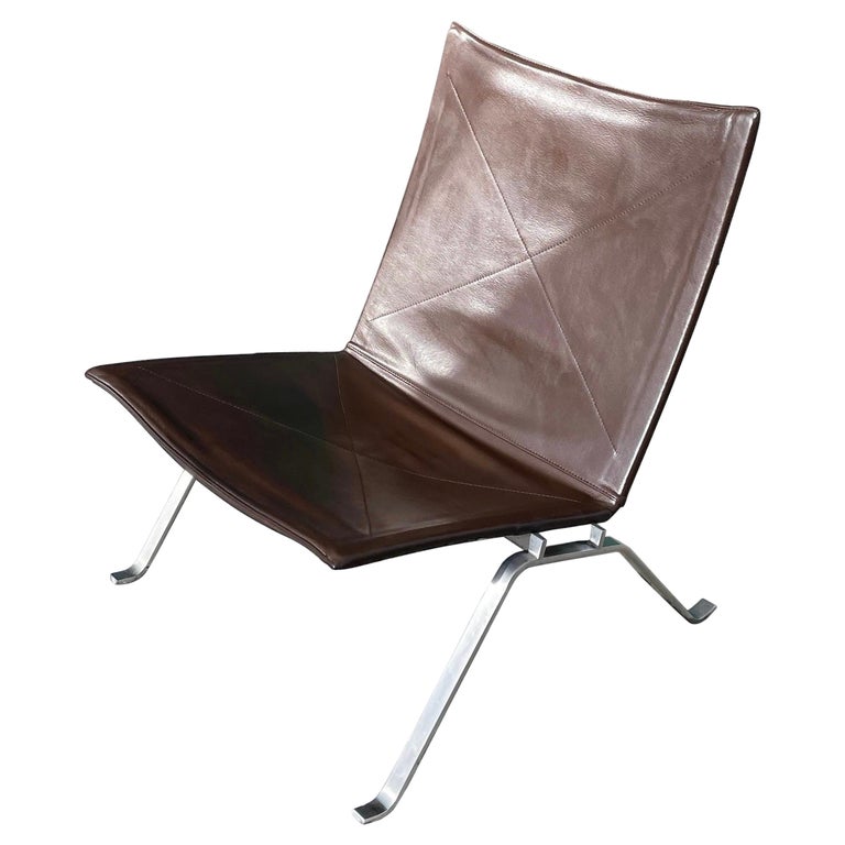 Vintage PK 22 Chocolate Brown Leather Chair by Poul Kjærholm, 1991 For
