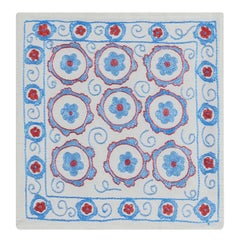 Daisy Pattern Silk Embroidery Cushion Cover, Handmade Suzani Pillowcase