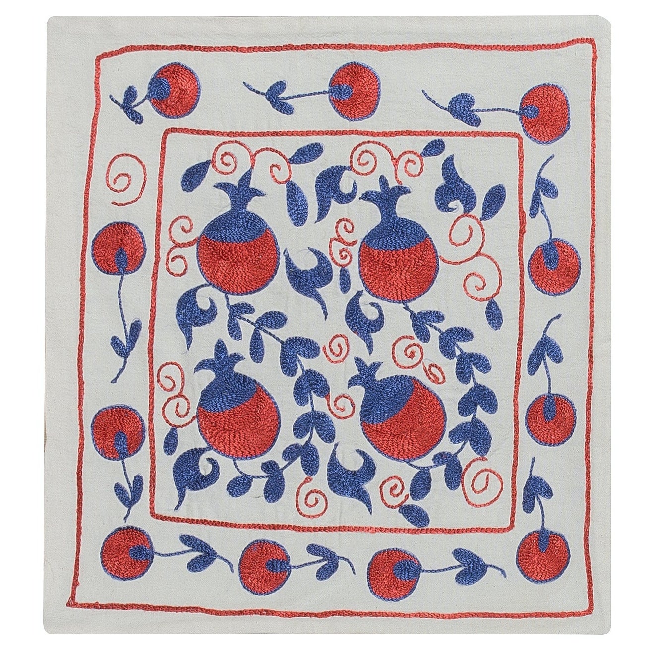 Home Decor Toss Pillow Cover. Silk Embroidery Uzbek Cushion Cover