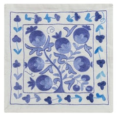 Silk Hand Embroidery Cushion Cover. Suzani Sham. Decorative Throw Pillow