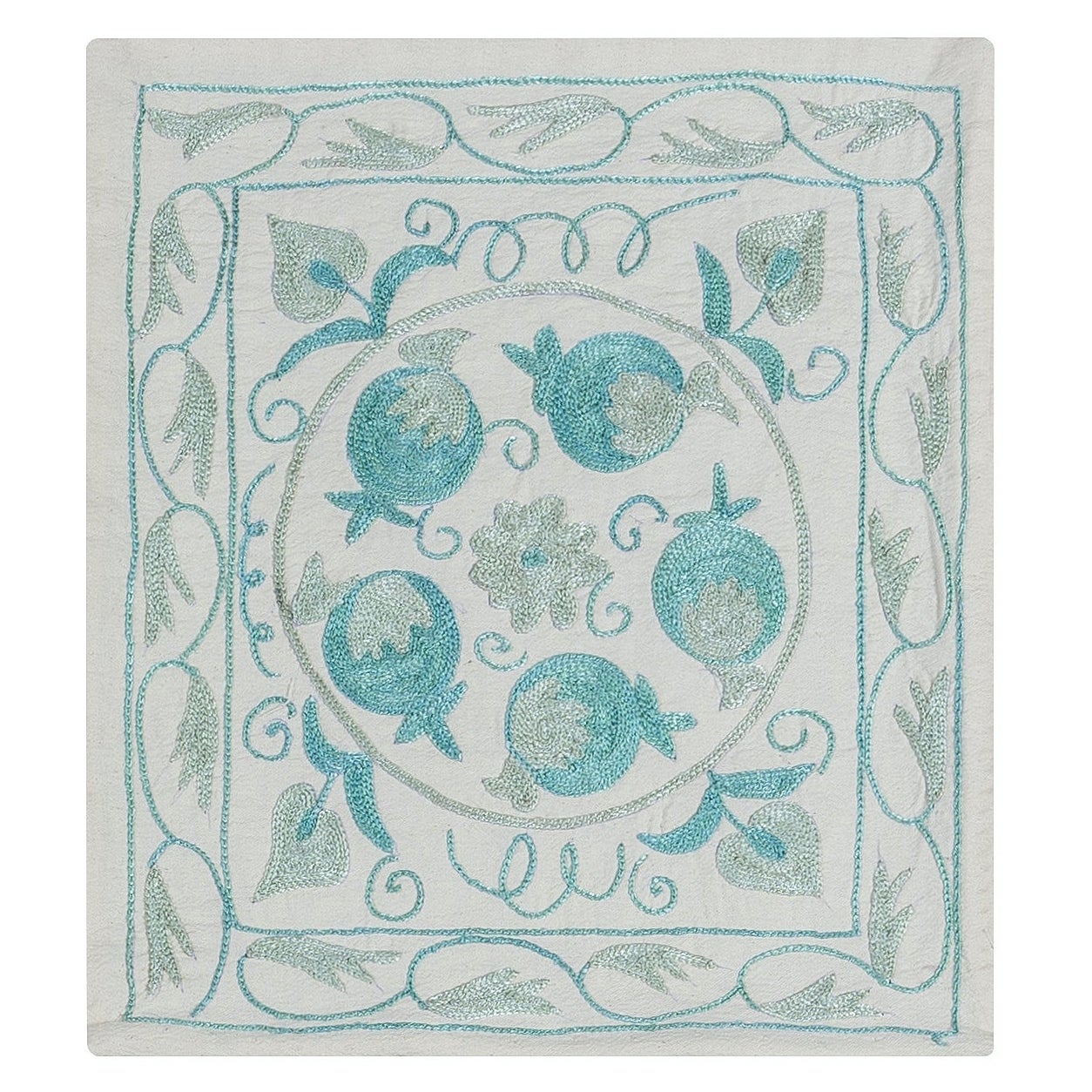 Home Decor Silk Hand Embroidered Uzbek Suzani Textile Throw Pillow. 16 "x18"