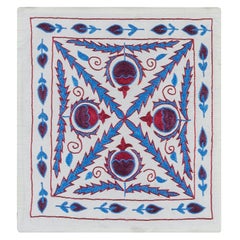 Silk Embroidery Cushion Cover, Uzbek Handmade Suzani Pillowcase