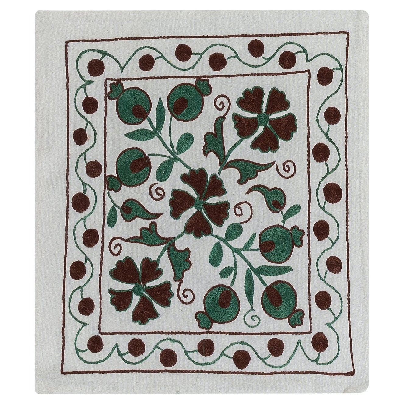 Uzbek Silk Embroidery Lace Pillow Cover, Handmade Suzani Textile Pillow For Sale