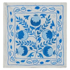 Silk Embroidery Handmade Suzani Cushion Cover, Uzbek Throw Pillow Cover