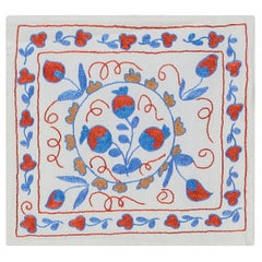 Silk Hand Embroidered Suzani Fabric Uzbek Lace Pillow, Decorative Sham