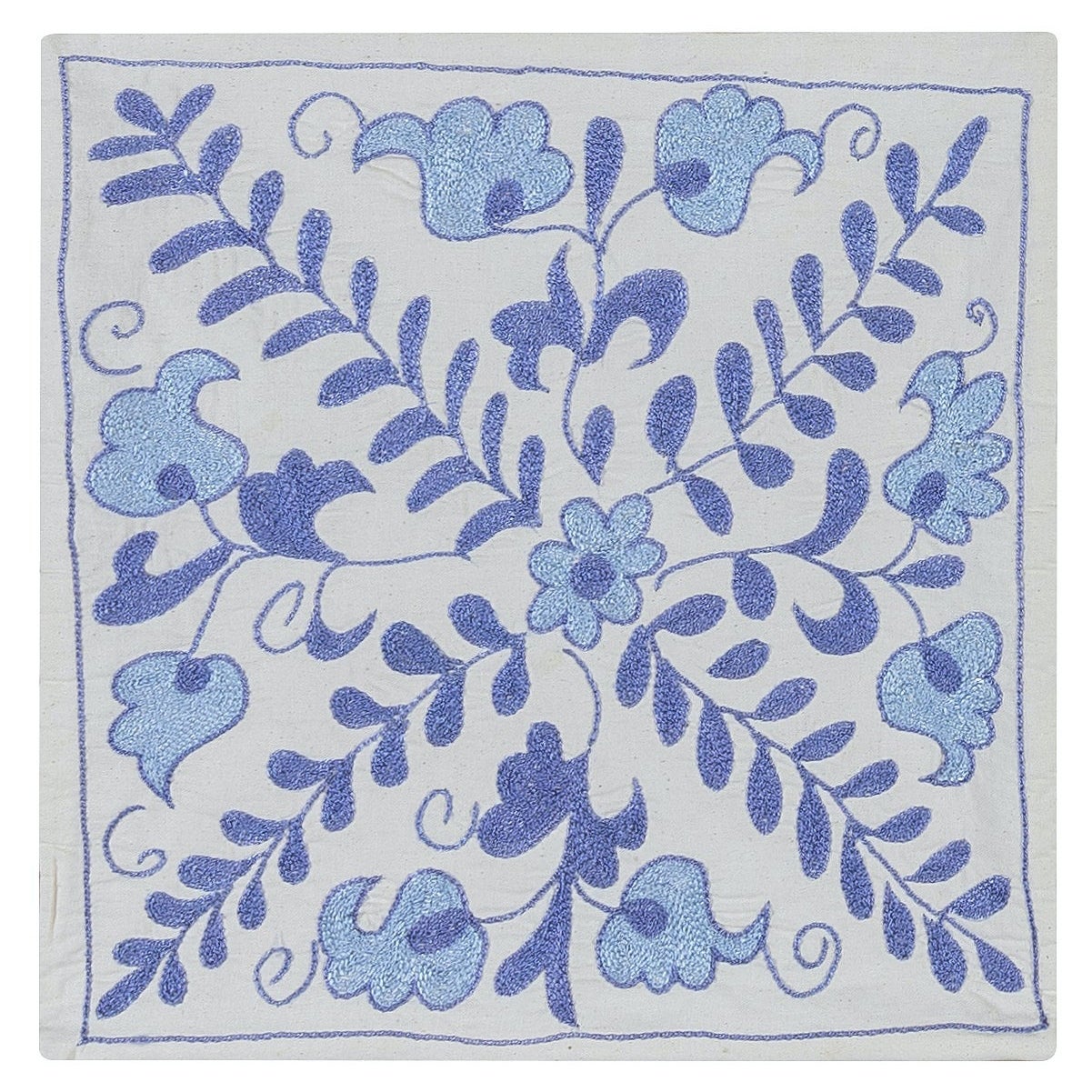 Modern Silk Embroidery Suzani Cushion Cover, New Uzbek Lace Pillowcase