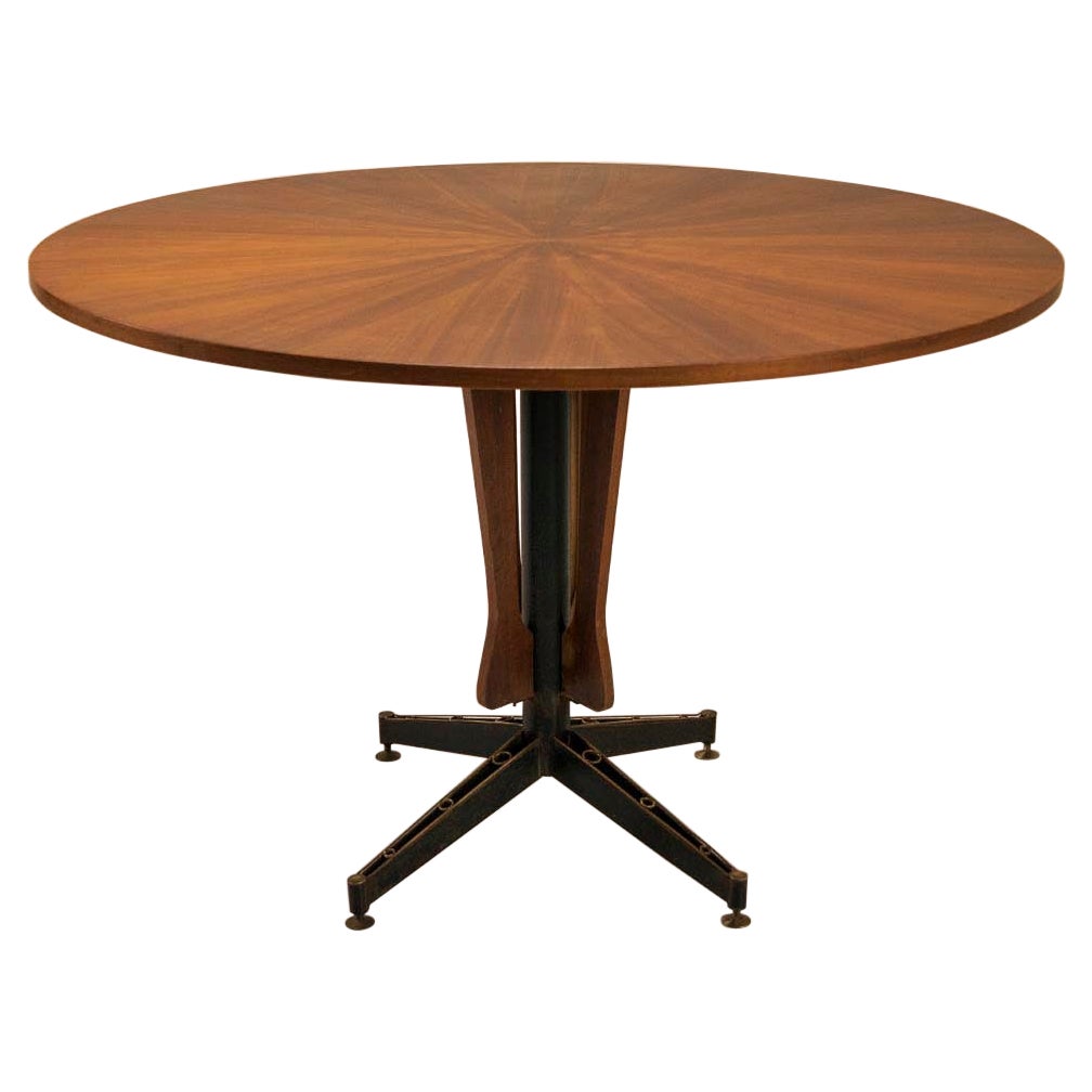 Carlo Ratti Round Dining Table Made by Lissoni, Italy, 1950s