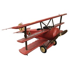 Large Metal Fokker Red Baron Tri-Plane Model