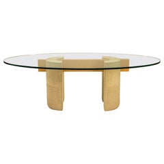 Dining Table in Concrete and Glass by Giovanni Offredi for Saporiti, Italy