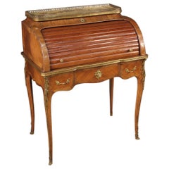 20th Century Wood with Marble Top French Napoleon III Roll-Top Bureau, 1870