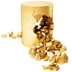 Stool, Bullet Pouf, Gold-Plated Customizable by Janne Kyttanen