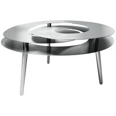 Rollercoaster Large Table, Polished Stainless Steel