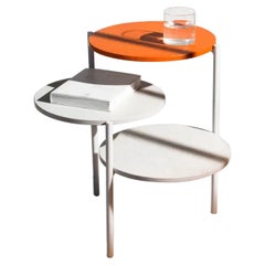 Table basse Triplo blanche et orange par Mason Editions