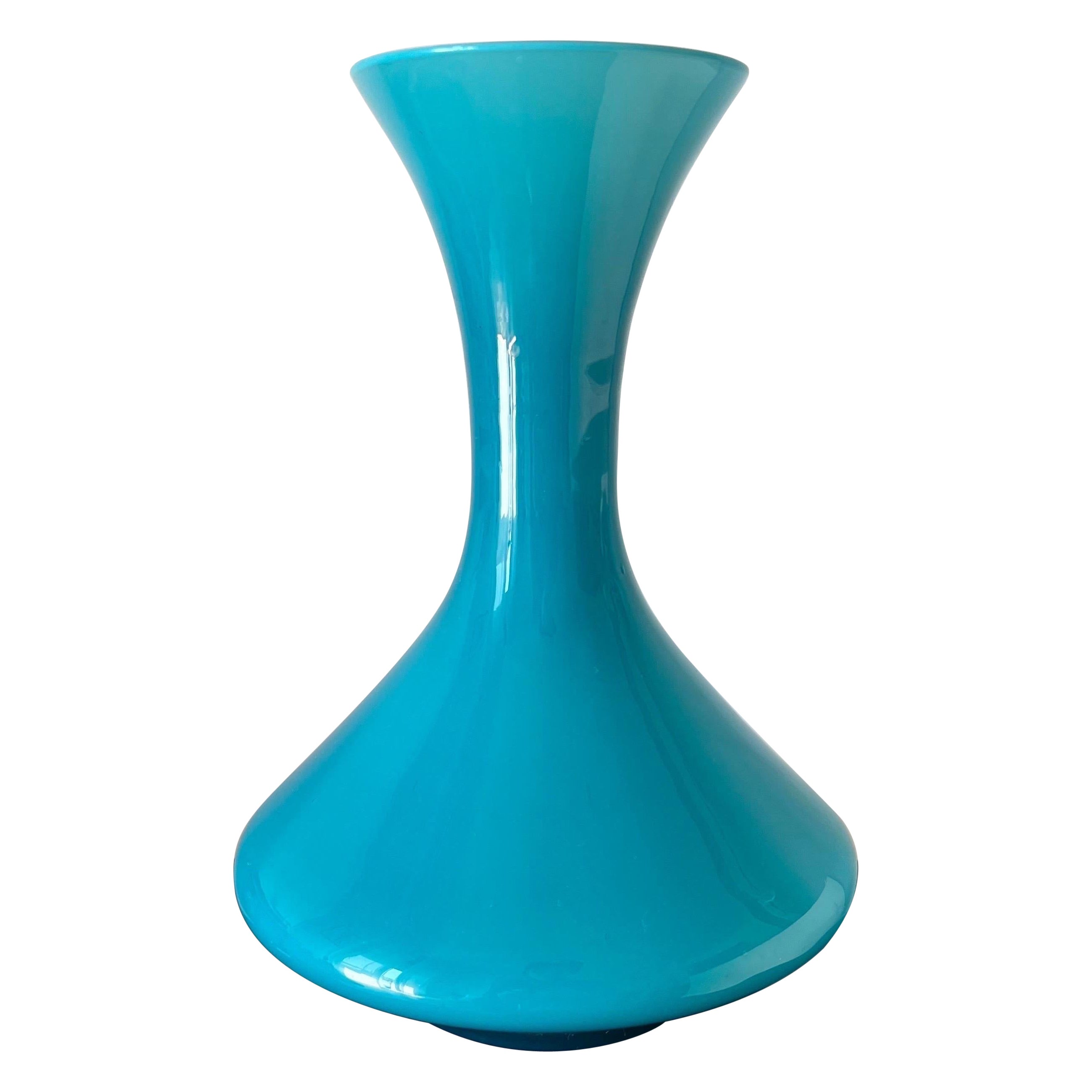 Türkis-Vase mit Opal, Vintage, 1950er Jahre, Kunst im Angebot