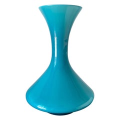 Türkis-Vase mit Opal, Vintage, 1950er Jahre, Kunst