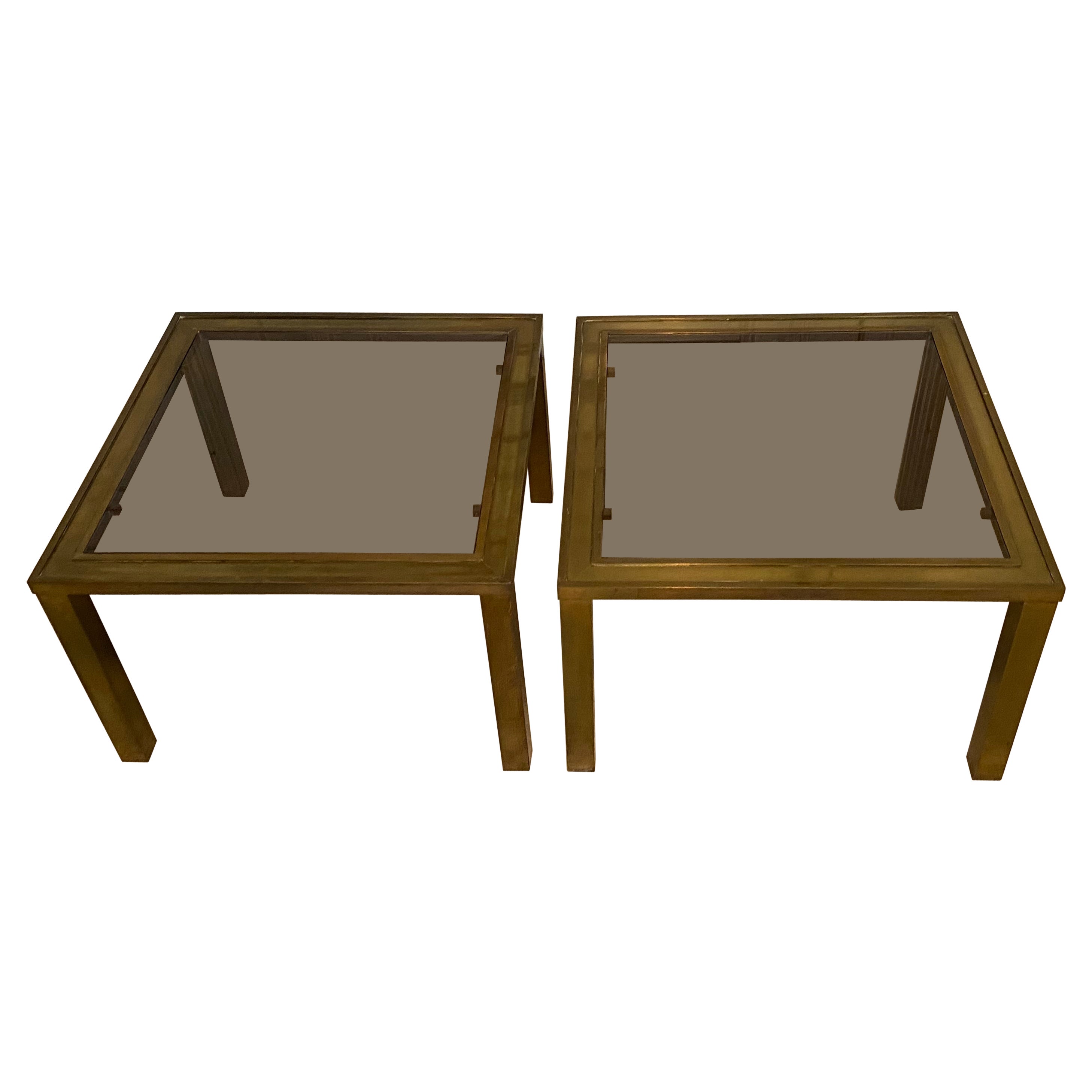 Solid Brass Side Tables, 1970s