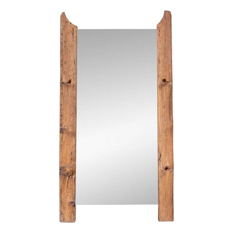 Sarreid Ltd. Mirror with Repurposed Wood Supports For Sale
