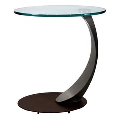 Elite Modern Scoop Accent Table with "Sahara" Finish Base