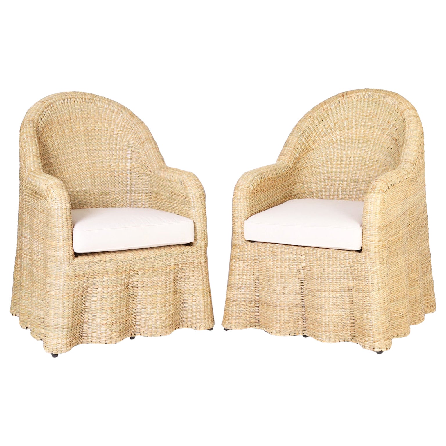 FS Flores Collection Ghost Drapery Armchairs, Priced Individually