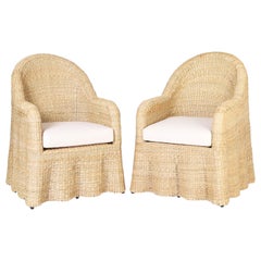 FS Flores Collection Ghost Drapery Armchairs, Priced Individually