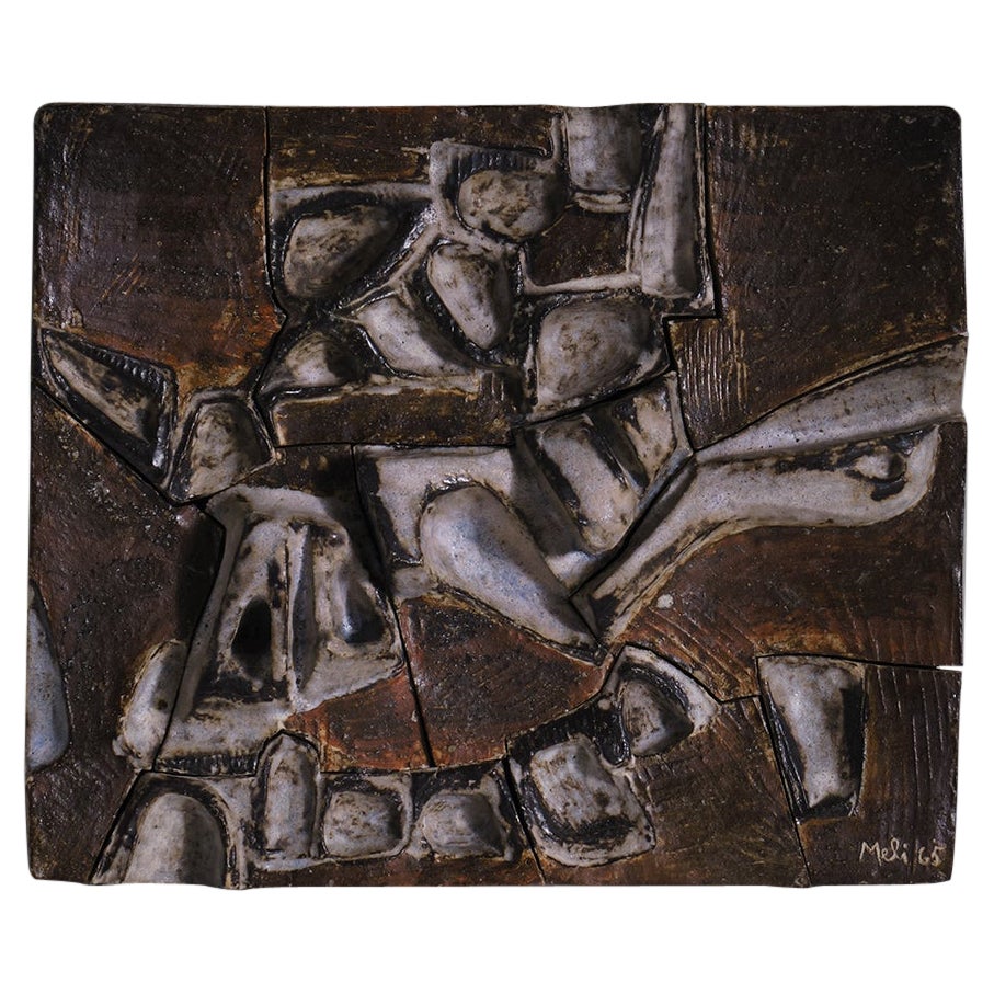 Ceramic Wall Relief by Salvatore Meli, Italy, 1963 For Sale