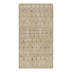 Vintage Zeki Müren Teppich in Beige mit Gitter- und Blumenmustern, von Rug & Kilim