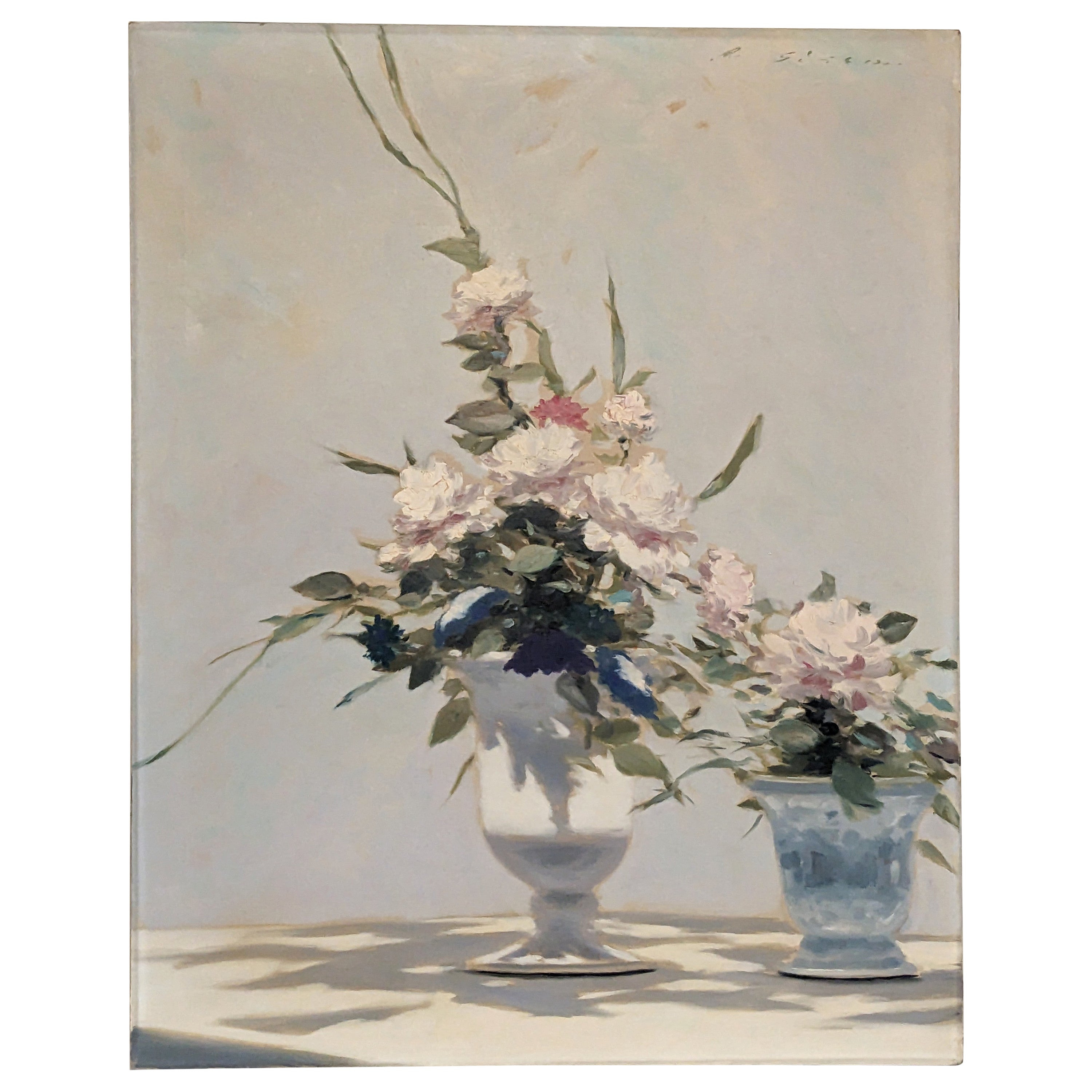 Art Deco Impressionist Floral Still Life For Sale